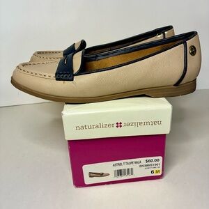NATURALIZER Women’s COMFORT ASTRID, T TAUPE NALA FABRIC SLIP ON LOAFER SIZE 6 M